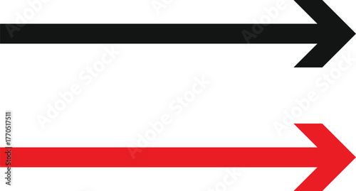 red pointing right arrow. Direction arrows or Next Step symbol. directional arrows sign. Rightward Red Arrow
