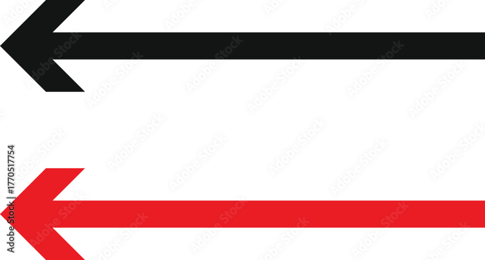 Fototapeta premium red pointing left arrow. Direction arrows symbol. directional arrows sign. leftward Red Arrow