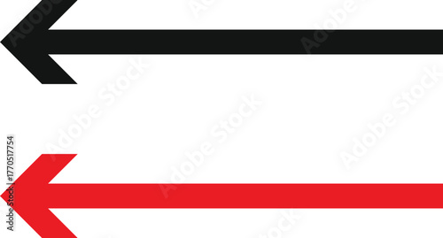 red pointing left arrow. Direction arrows symbol. directional arrows sign. leftward Red Arrow
