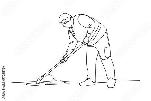 Simple continuous line of property development. Simple line, creativity, vector.