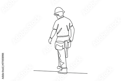 Simple continuous line of property development. Simple line, creativity, vector.