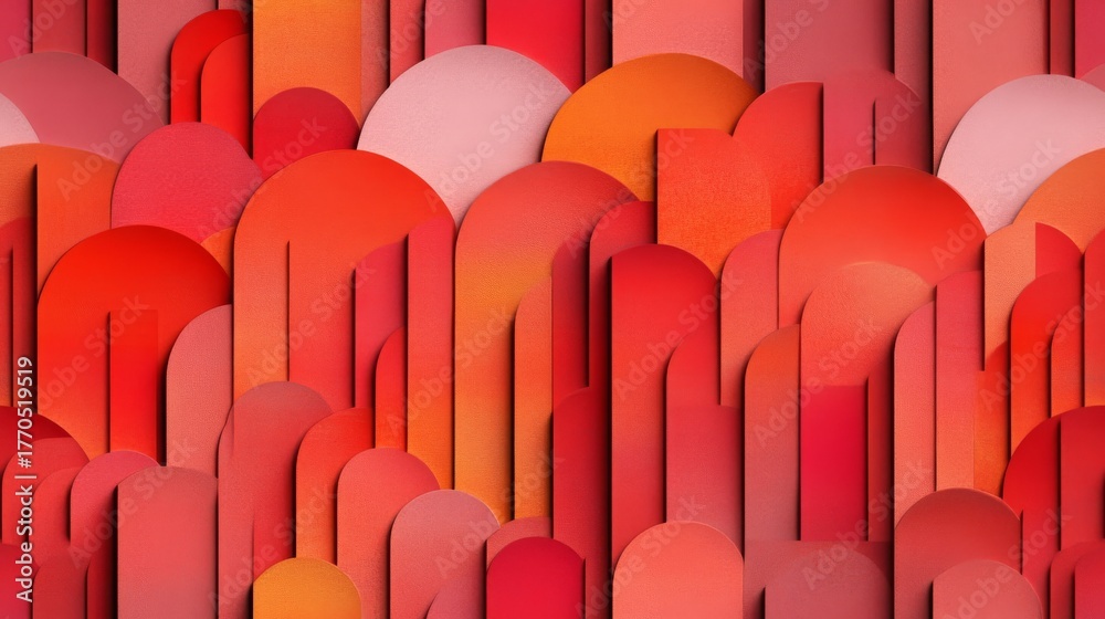 Obraz premium vibrant abstract 3d background of overlapping red and pink geometric shapes, perfect for modern art blogs, fashion campaigns, or creative presentations. Conveys warmth, energy, and contemporary style.
