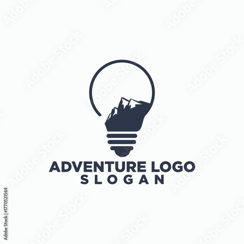 smart climbing logo design vector, sport outdoor logos, adventure icon design