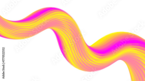 A vibrant 3D visualization of a twisting, fluid form in motion—featuring bold colors, smooth geometry, and dynamic energy. Abstract dynamic style fluid lines for design elements.	
