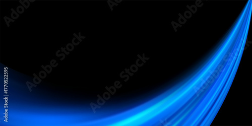 Modern abstract high-speed light motion effect on black background. vector illustration.