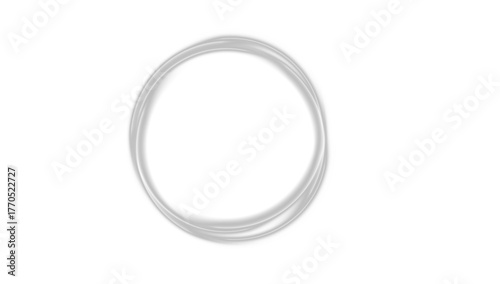 Light grey beam forms smooth round motion. Elegant luminous circle brings balance and simplicity. PNG overlay ideal for digital art and soft glows.