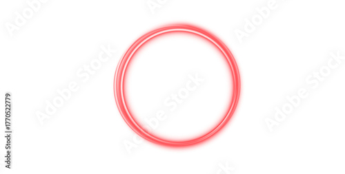 Elegant crimson ring radiates soft glow. Circular illumination adds modern sophistication. PNG for abstract, decorative, or digital artwork.