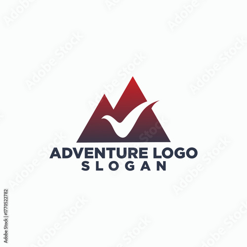 mount check logo concept, adventure logo vector, survival icon design