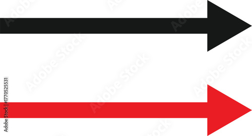 red pointing right arrow. Direction arrows or Next Step symbol. directional arrows sign. Rightward Red Arrow