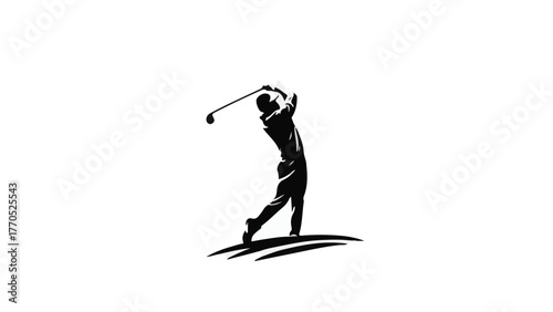 Golfer Swing Silhouette Vector Illustration