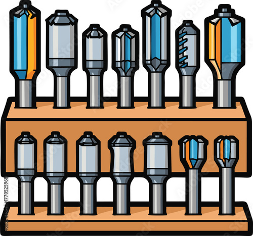 Router Bit Set - A Collection of Woodworking Tools.