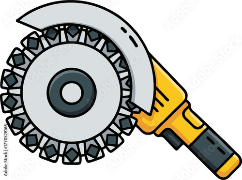 Angle Grinder Illustration - A Powerful Cutting Tool.