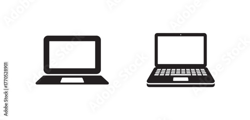 Laptop icon vector set, Laptop collection symbol, Laptop flat icon for websites, Vector illustration EPS 10.