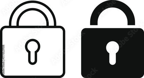 locked icon set. Lock symbol. User Privacy and Data Protection sign