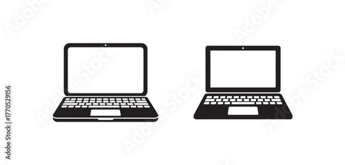 Laptop vector icon, Laptop different style, laptop icon symbol, Vector illustration EPS 10.