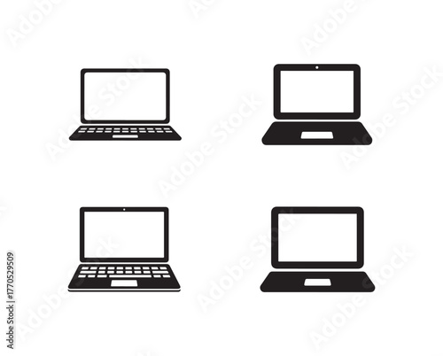 Laptop vector icons, laptop monitor screen flat icon, Laptop flat icon for websites, Vector illustration EPS 10.