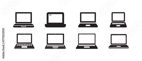 Laptop icon silhouette,  simple laptop silhouette black vector, laptop flat icon, Vector illustration EPS 10.
