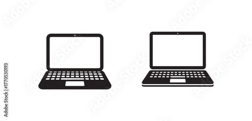Laptop flat icon, simple laptop symbol icon, laptop icon collection, Vector illustration EPS 10.