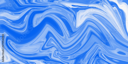 Abstract Blue and White Wavy Pattern. Abstract liquid blue background, can be used for background or wallpaper. abstract Beautiful blue and white Liquid Marble Swirl texture Background or wallpaper.	