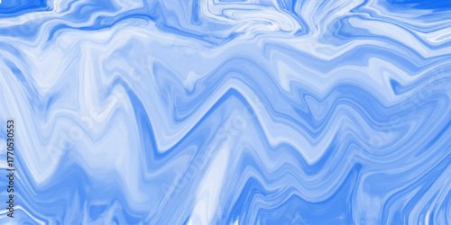 Abstract Blue and White Wavy Pattern. Abstract liquid blue background, can be used for background or wallpaper. abstract Beautiful blue and white Liquid Marble Swirl texture Background or wallpaper.	