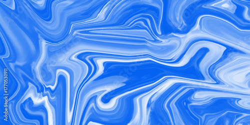 Abstract Blue and White Wavy Pattern. Abstract liquid blue background, can be used for background or wallpaper. abstract Beautiful blue and white Liquid Marble Swirl texture Background or wallpaper.	