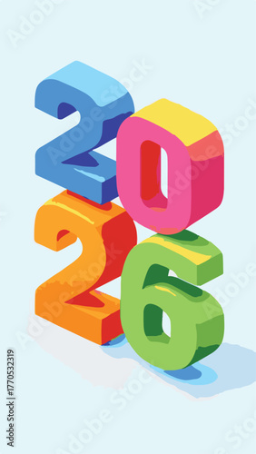 Colorful 2026 Happy New Year Celebration Design