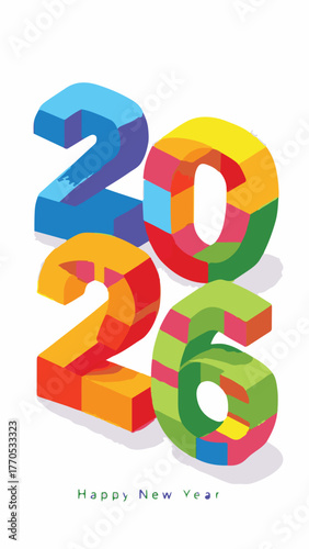 Colorful 2026 Happy New Year Celebration Design