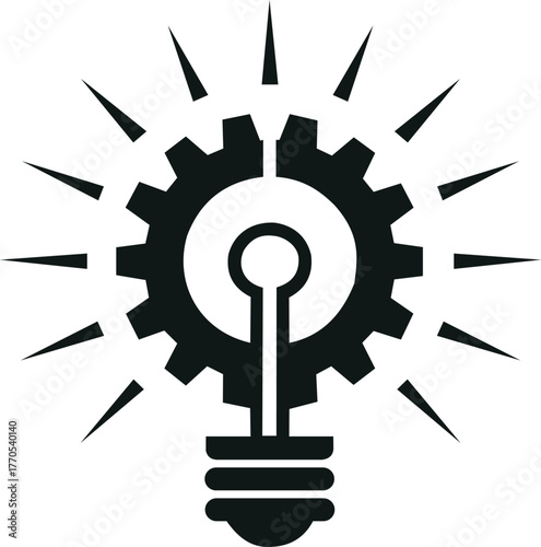 Gear light bulb innovation concept icon vector