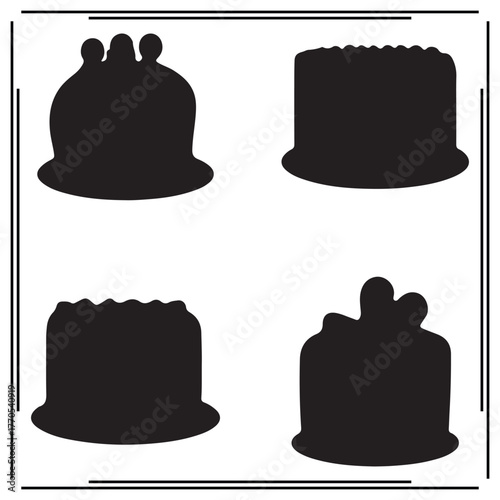 Birthday cake silhouette, Birthday cake illustration , Birthday cake clipart, Birthday cake vector , Birthday cake illustration on white background, Birthday cake vector illustration ,					