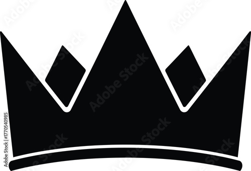 Royal Crown Silhouette Vector Icon