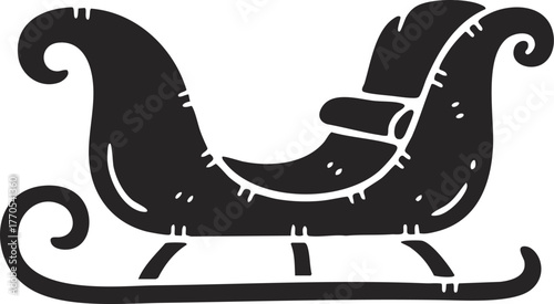 festive Christmas santa claus sleigh on white background