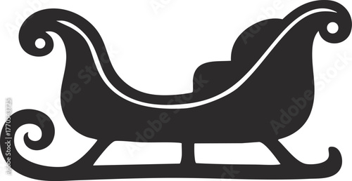 festive Christmas santa claus sleigh on white background