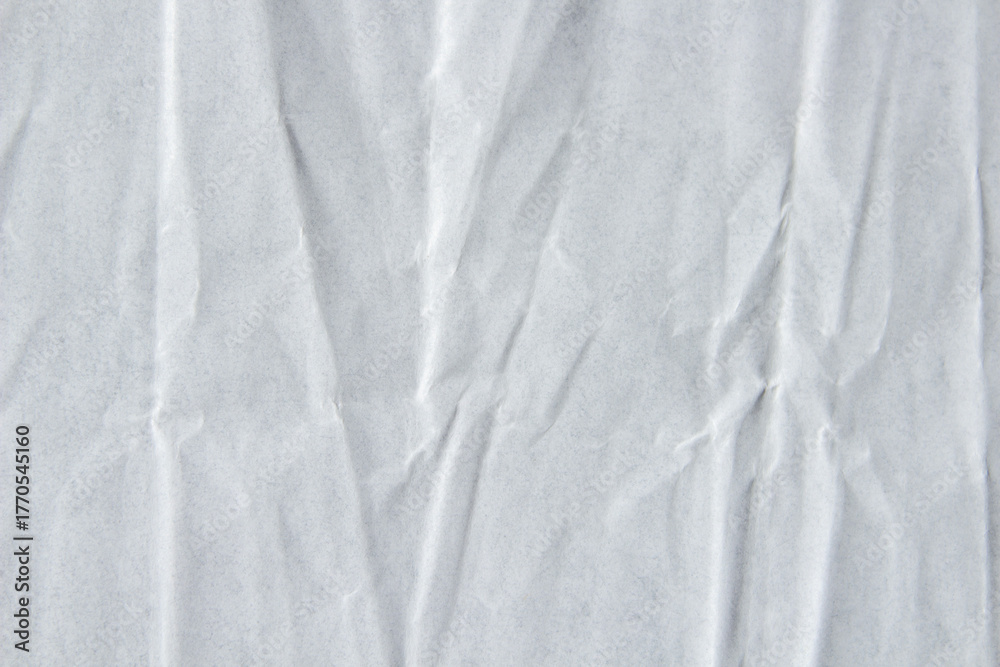 Obraz premium White creased crumpled glued paper poster mockup texture background
