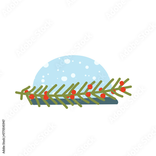 Christmas snow globe gift with falling snowflakes, magical and decorative holiday keepsake.