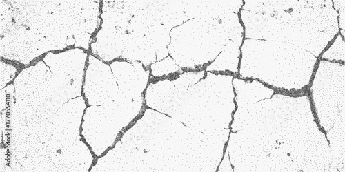 Cracked surface background with layered halftone texture and photocopy specks creating a distressed retro feel for grunge collage and artistic compositions.