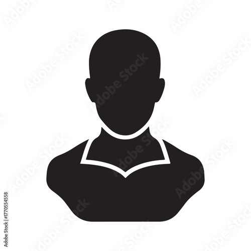 bust icon silhouette vector flat illustration design on white background