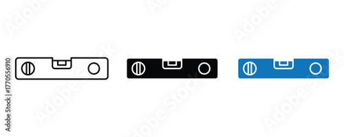 Spirit Level Tool Icon for Construction and Measurement Accuracy. Vector Illustration on White Background