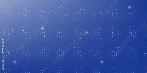 Night starry sky with bright stars. Vector stars on dark blue background