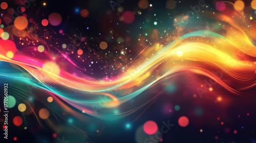 vibrant colorful abstract wave background