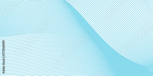 Fotografie Deep sky blue gradient abstract background with stripes curve line vector image