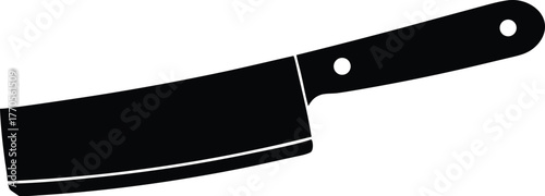 Isolated cleaver knife symbol. Simple heavy kitchen knife vector silhouette.