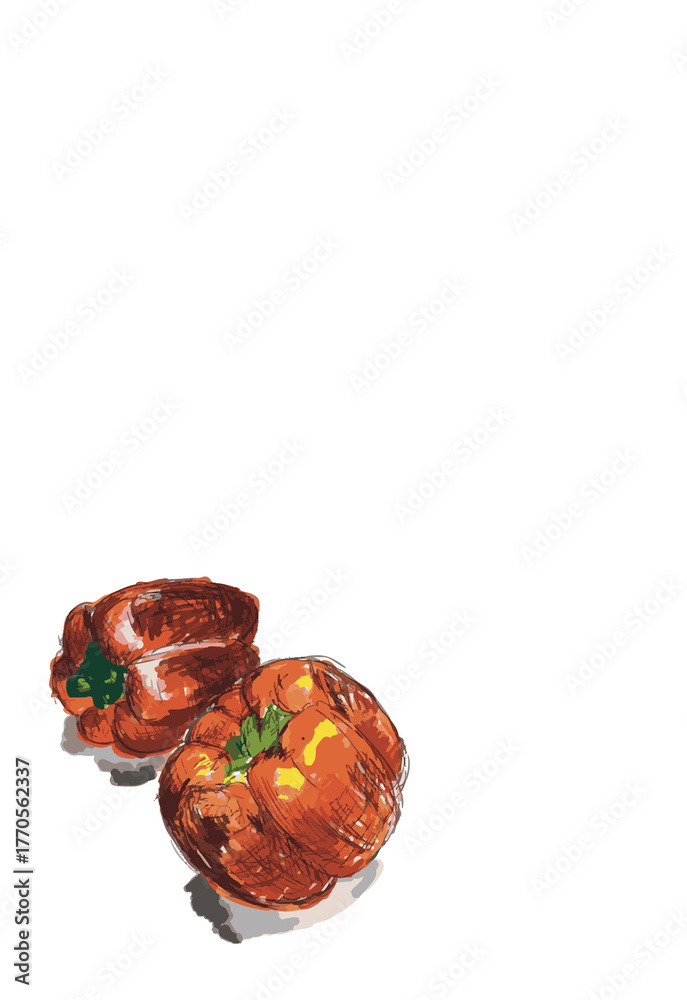 Naklejka premium 赤パプリカ