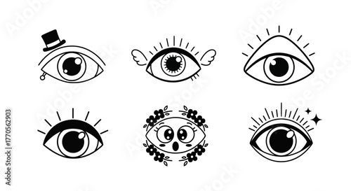 Whimsical Eye Illustrations: A Collection of Unique and Expressive Graphic Designs