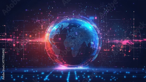 global network connection digital world futuristic technology