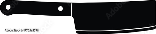 Kitchen cleaver icon. Heavy knife or chopper silhouette vector.