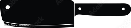 Meat cleaver silhouette. Butcher knife vector icon.