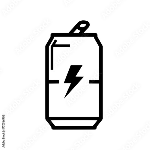 Energy drink can with a lightning bolt icon, the symbol of power & fuel
