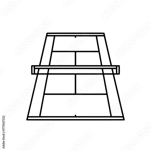 Tennis court outline illustration Ready for a match or tournament