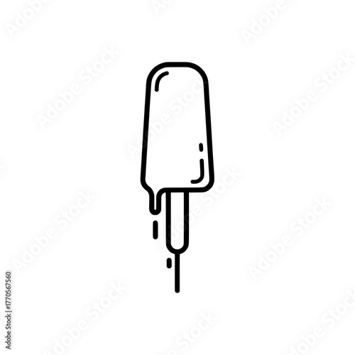 Ice Cream Icon Minimalist Design of a Frozen Treat on a Stick
