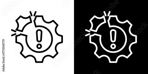 Disruption  Icon Of Line Black And White Style  